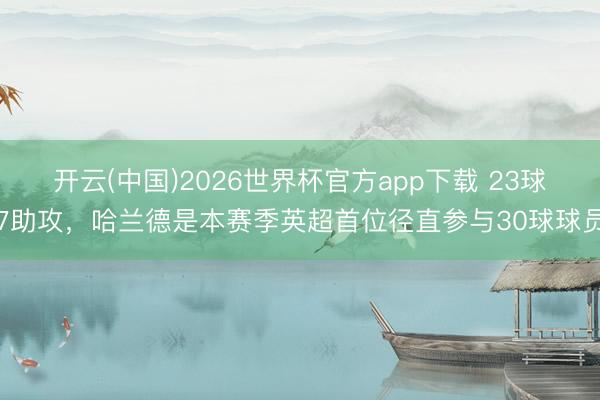 开云(中国)2026世界杯官方app下载 23球7助攻，哈兰德是本赛季英超首位径直参与30球球员