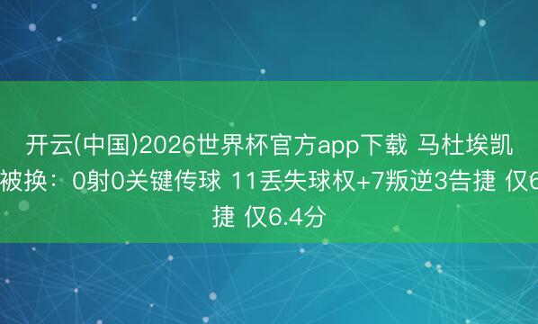 开云(中国)2026世界杯官方app下载 马杜埃凯半场被换：0射0关键传球 11丢失球权+7叛逆3告捷 仅6.4分