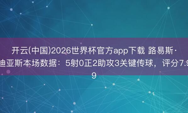 开云(中国)2026世界杯官方app下载 路易斯·迪亚斯本场数据：5射0正2助攻3关键传球，评分7.9