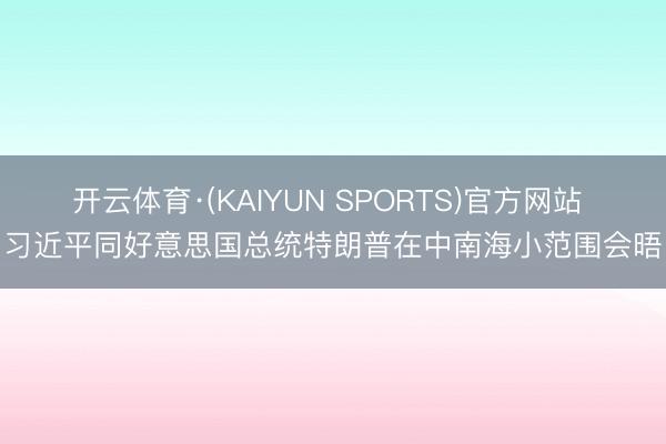 开云体育·(KAIYUN SPORTS)官方网站 习近平同好意思国总统特朗普在中南海小范围会晤