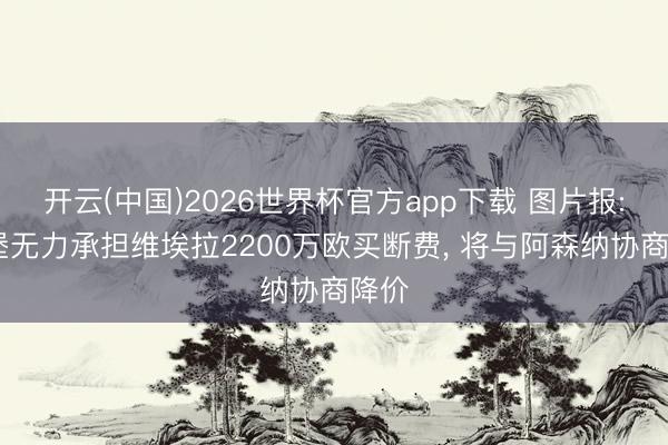 开云(中国)2026世界杯官方app下载 图片报: 汉堡无力承担维埃拉2200万欧买断费， 将与阿森纳协商降价