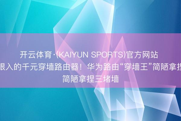 开云体育·(KAIYUN SPORTS)官方网站 618 闭眼入的千元穿墙路由器！华为路由“穿墙王”简陋拿捏三堵墙