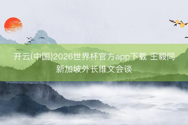 开云(中国)2026世界杯官方app下载 王毅同新加坡外长维文会谈