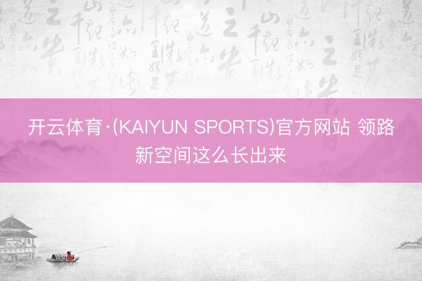 开云体育·(KAIYUN SPORTS)官方网站 领路新空间这么长出来
