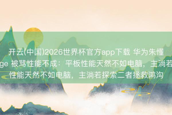 开云(中国)2026世界杯官方app下载 华为朱懂东谈 MatePad Edge 被骂性能不成：平板性能天然不如电脑，主淌若探索二者拯救鸿沟