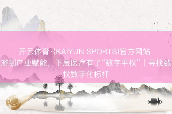 开云体育·(KAIYUN SPORTS)官方网站 从撮合交游到产业赋能，下层医疗有了“数字平权”｜寻找数字化标杆
